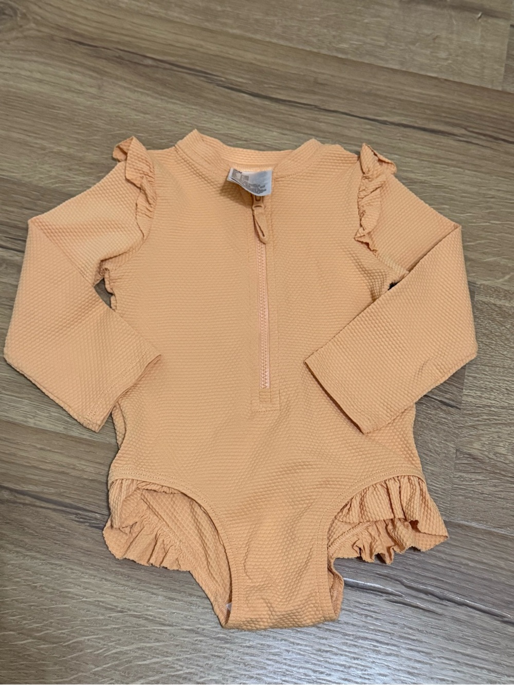 Long-Sleeve Ruffle One-Piece Swimsuit